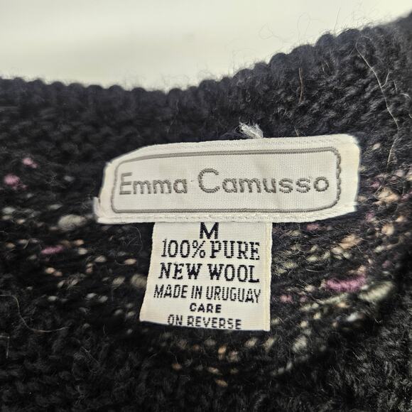 Vtg South Wool Pure Virgin Wool Handknitted Cardigan Sweater Sz M Made Uruguay - Picture 4 of 9